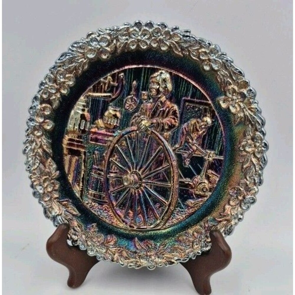 Fenton Carnival Glass Plate #9 In The American Craftsman Series R Ewstead 1978